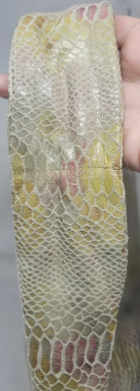 Vtg Rare Hobo International Snake Print Pastel Rainbow Hobo Leather Shoulderbag
